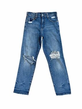 Anthropologie Pilcro High Rise Distressed Straight Leg Jeans‎ Size 28